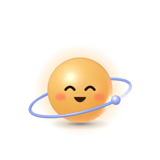 The Custom Agents guide, a cute orange planet bot with a ring.