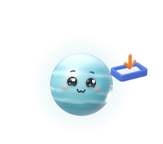 The Inbox agent, a cute pale teal planet bot, holding an inbox tray.