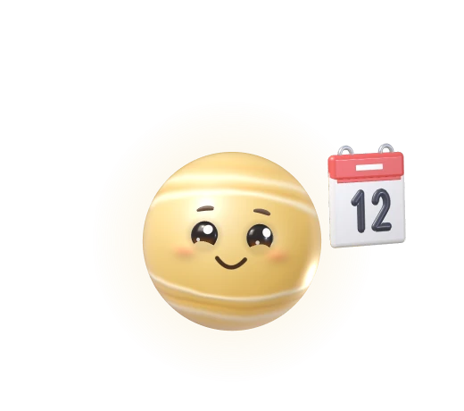 The Schedule agent, a cute pale yellow planet bot, holding a calendar.